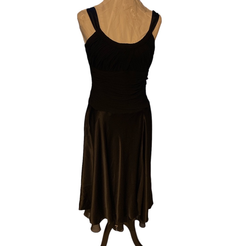 - - NWOT Adrianna Papell black dress with ruffles in front and back